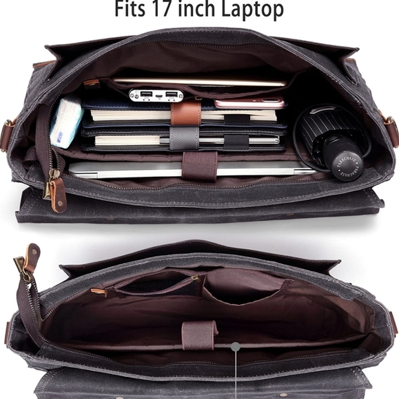 🌟Best Seller🌟 Waxed Canvas Leather Bag Work - Picture 6 of 11